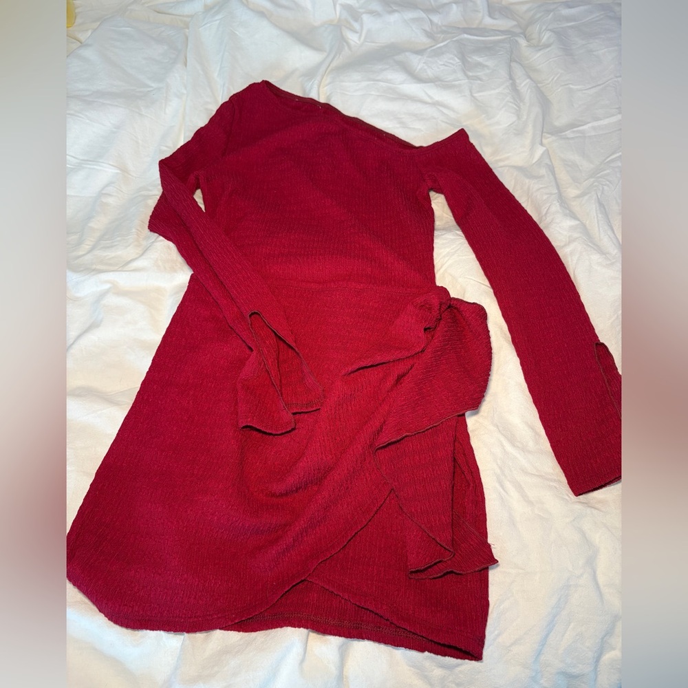 Missguided Bold Red Long Sleeve Dress